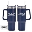 Airbus A319 & Text Designed 40oz Stainless Steel Car Mug With Holder For Cheap