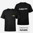 A320neo & Text Designed Pocket T-Shirts Discount