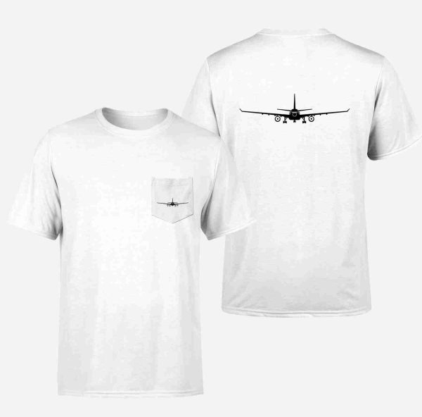 Airbus A330 Silhouette Designed Pocket T-Shirts For Cheap