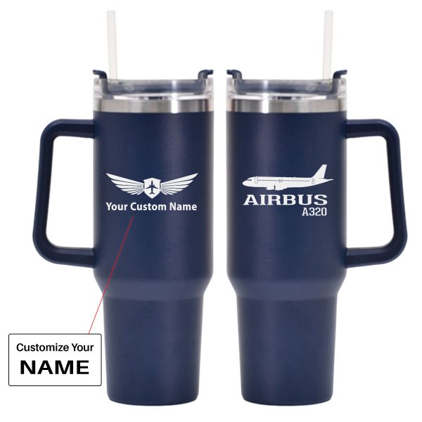 Airbus A320 Printed Designed 40oz Stainless Steel Car Mug With Holder Supply