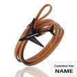 (Edition 3) - Special Leather Rope Designed Airplane Bracelets Black (Adjustable) on Sale