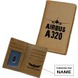 Airbus A320 & Plane Designed Leather Card Holder Wallets Supply