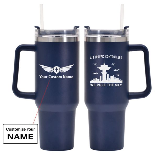 Air Traffic Controllers - We Rule The Sky Designed 40oz Stainless Steel Car Mug With Holder on Sale