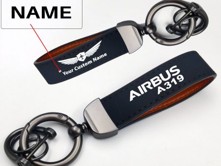 Airbus A319 & Text Design Horseshoe Buckle Key Chains Supply