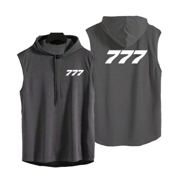 777 Flat Text Designed Hooded Tank Tops Supply