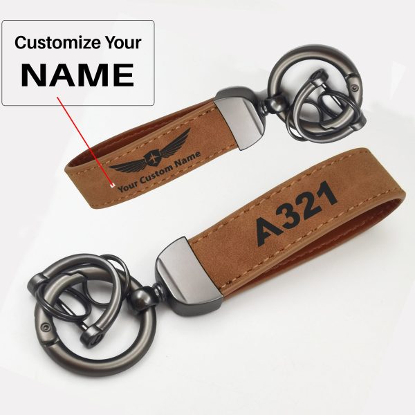 A321 Flat Text Design Horseshoe Buckle Key Chains Online Hot Sale