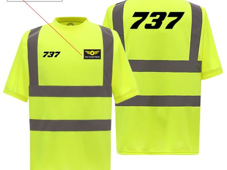 737 Flat Text Designed Reflective T-Shirts Cheap