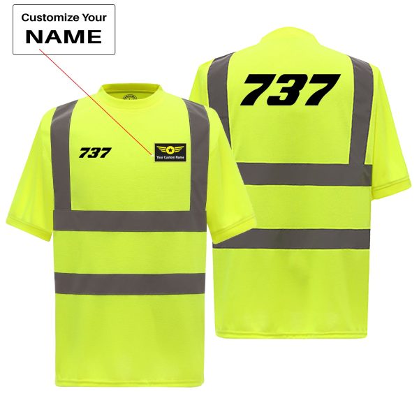 737 Flat Text Designed Reflective T-Shirts Cheap