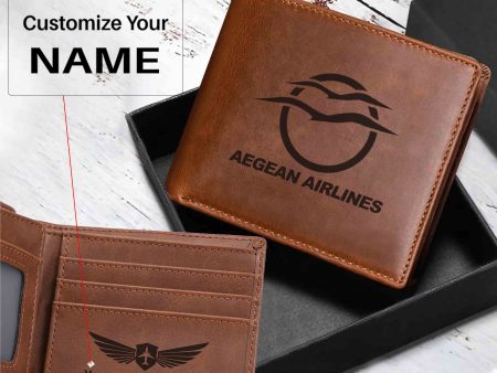 Aegean Airlines Designed Laser Leather Wallets For Sale