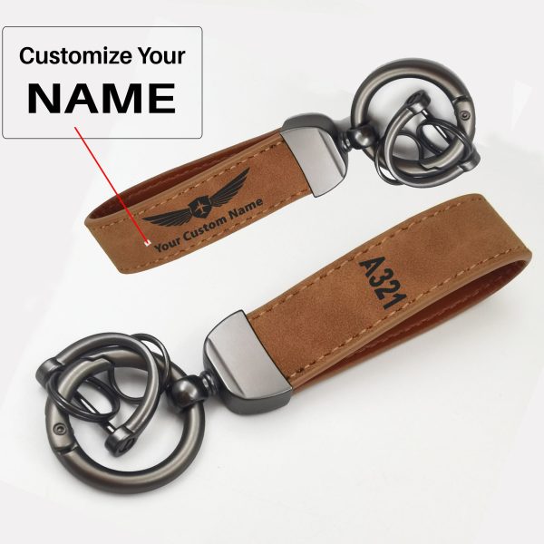 A321 Text Design Horseshoe Buckle Key Chains Hot on Sale