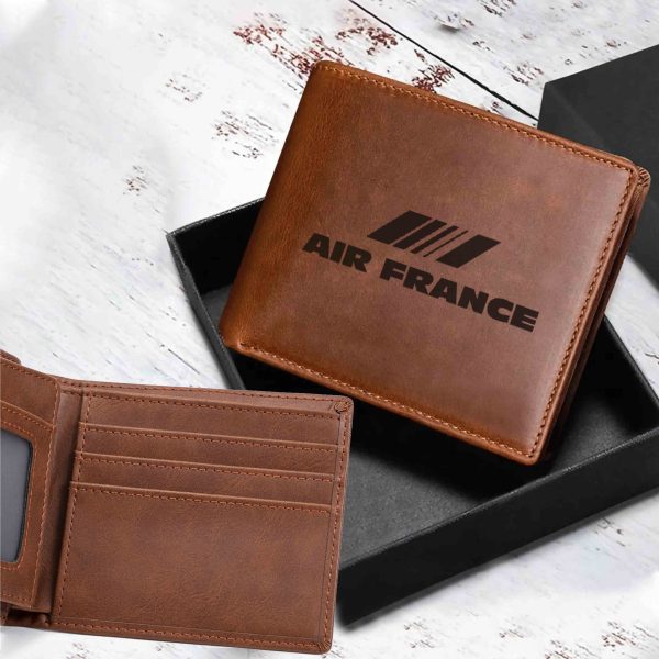 Air France Airlines Designed Laser Leather Wallets Cheap