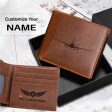 Airbus A330 Silhouette Designed Laser Leather Wallets Fashion