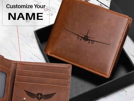 Airbus A330 Silhouette Designed Laser Leather Wallets Fashion