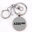 A330neo & Text Designed Circle Key Chains Fashion