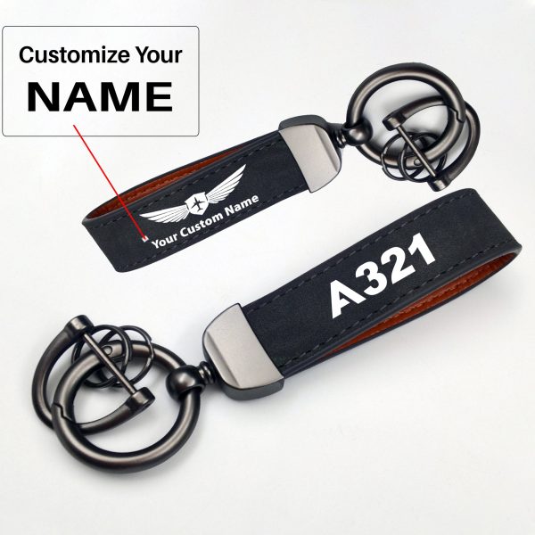 A321 Flat Text Design Horseshoe Buckle Key Chains Online Hot Sale