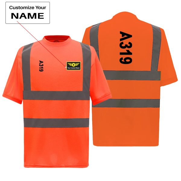 A319 Text Designed Reflective T-Shirts Supply