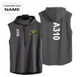 A310 Text Designed Hooded Tank Tops Sale