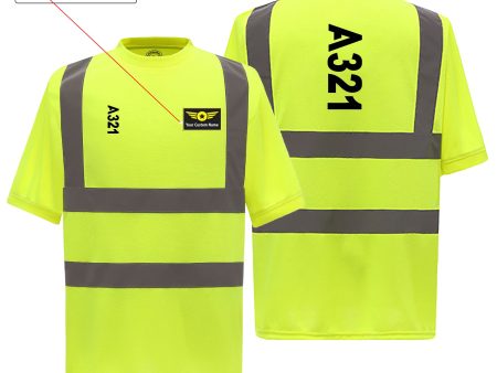 A321 Text Designed Reflective T-Shirts Online Hot Sale