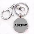 A321neo & Text Designed Circle Key Chains For Cheap