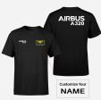 Airbus A320 & Text Designed Double-Side T-Shirts Cheap