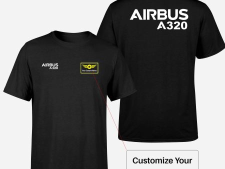 Airbus A320 & Text Designed Double-Side T-Shirts Cheap