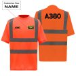 A380 Flat Text Designed Reflective T-Shirts Discount