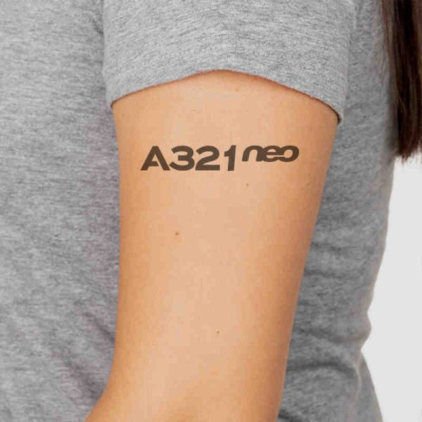 A321neo & Text Designed Tattoes Hot on Sale