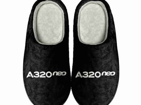 A320neo & Text Designed Cotton Slippers Hot on Sale