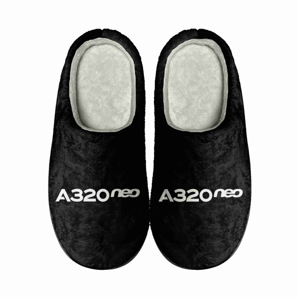 A320neo & Text Designed Cotton Slippers Hot on Sale