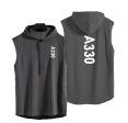 A330 Text Designed Hooded Tank Tops Discount