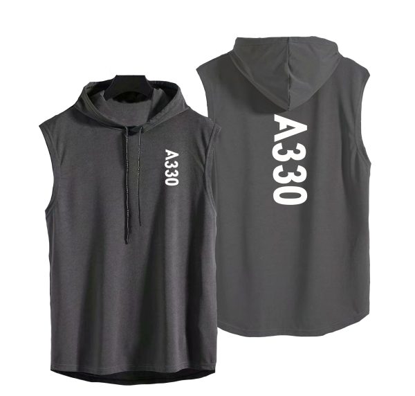 A330 Text Designed Hooded Tank Tops Discount