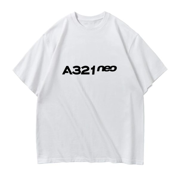 A321neo & Text Designed Relax Fit T-Shirts Supply