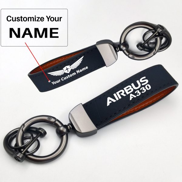 Airbus A330 & Text Design Horseshoe Buckle Key Chains Online