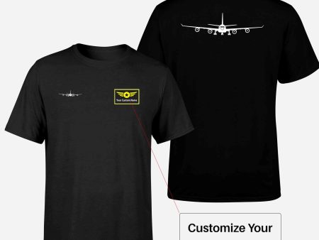 Airbus A340 Silhouette Designed Double-Side T-Shirts Supply