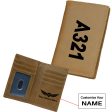 A321 Text Designed Leather Card Holder Wallets Supply