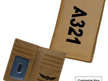 A321 Text Designed Leather Card Holder Wallets Supply