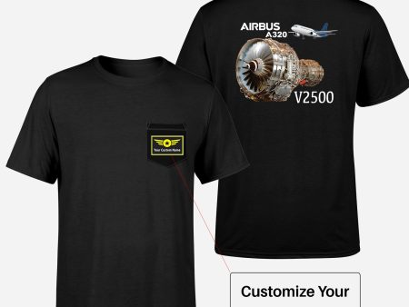 Airbus A320 & V2500 Engine Designed Pocket T-Shirts For Sale