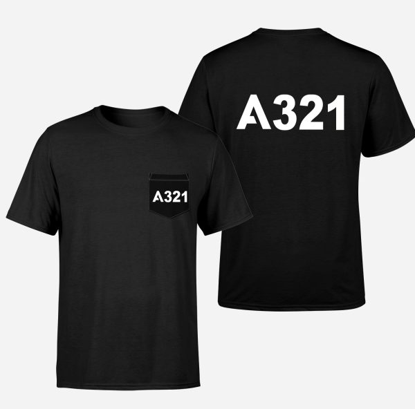 A321 Flat Text Designed Pocket T-Shirts For Sale