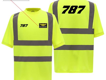 787 Flat Text Designed Reflective T-Shirts Sale