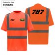 787 Flat Text Designed Reflective T-Shirts Sale