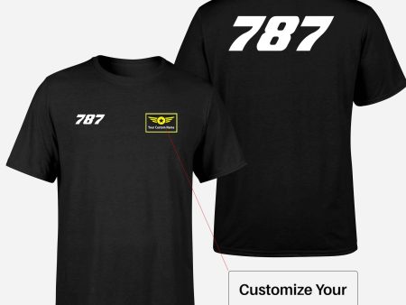 787 Flat Text Designed Double-Side T-Shirts Hot on Sale