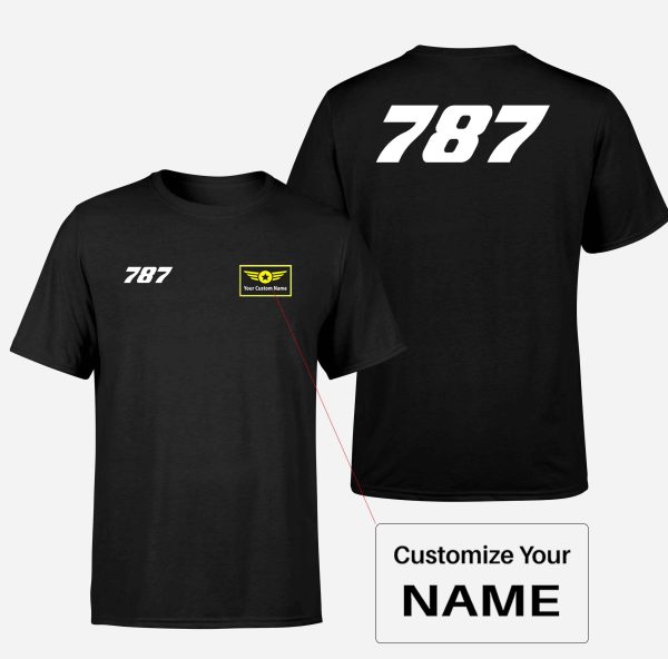 787 Flat Text Designed Double-Side T-Shirts Hot on Sale