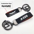 A320 Flat Text Design Horseshoe Buckle Key Chains Online