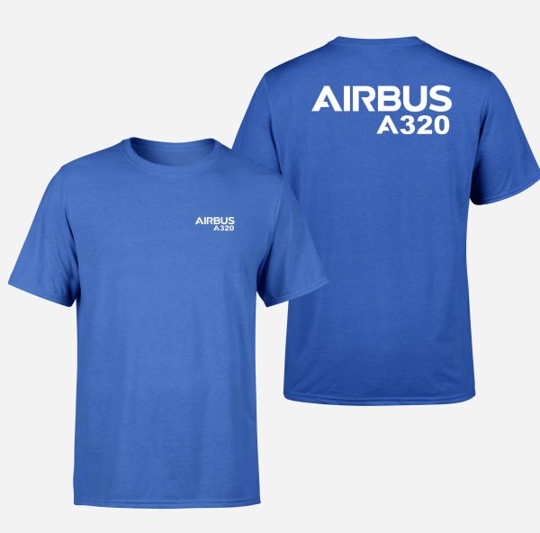 Airbus A320 & Text Designed Double-Side T-Shirts Cheap