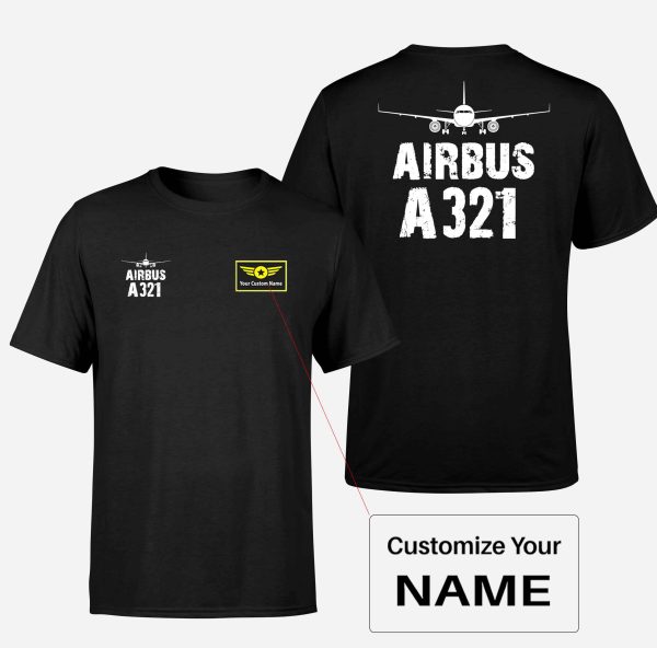 Airbus A321 & Plane Designed Double-Side T-Shirts on Sale