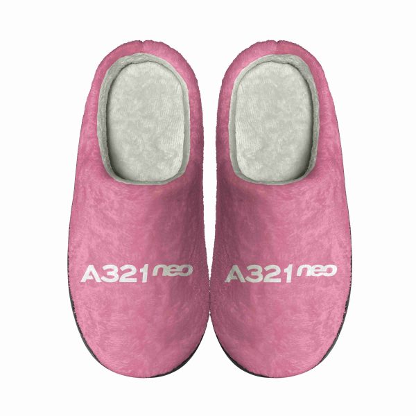 A321neo & Text Designed Cotton Slippers on Sale