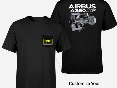 Airbus A350 & Trent Wxb Engine Designed Pocket T-Shirts Fashion