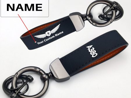 A380 Text Design Horseshoe Buckle Key Chains Discount