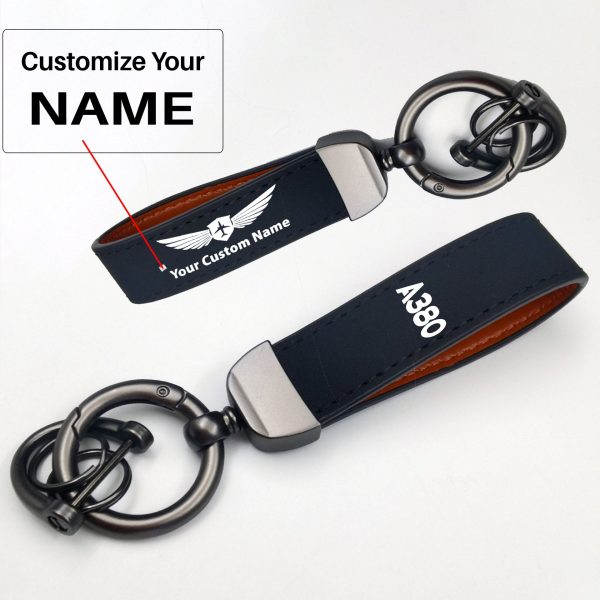 A380 Text Design Horseshoe Buckle Key Chains Discount