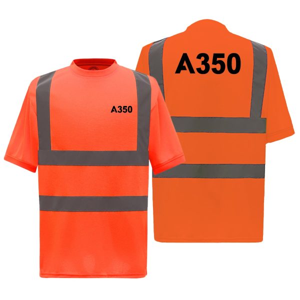 A350 Flat Text Designed Reflective T-Shirts Online